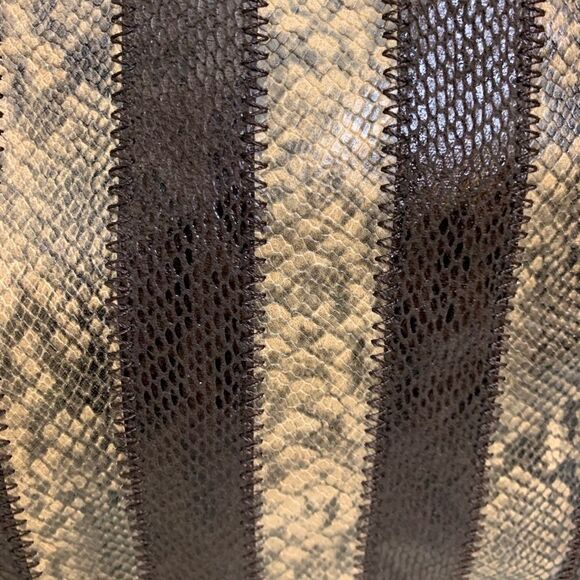 Amara Vegan Leather Snake Stripe Hobo Bag - Picture 3 of 8